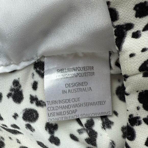 Shona Joy Berlin Cocktail Draped Midi Dress White & Black Speckled Size 4 - Picture 5 of 7